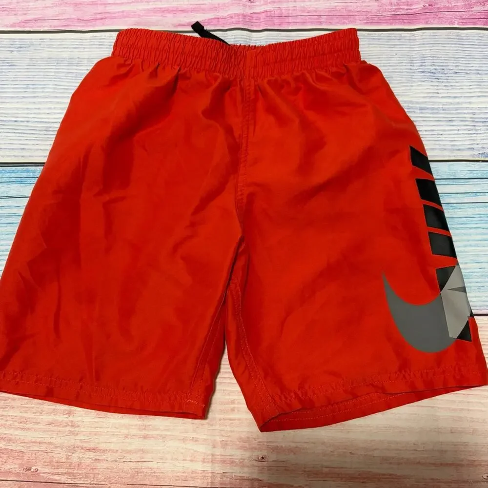Nike Boys Medium 10/12 Orange Lightweight Swim Shorts No Liner